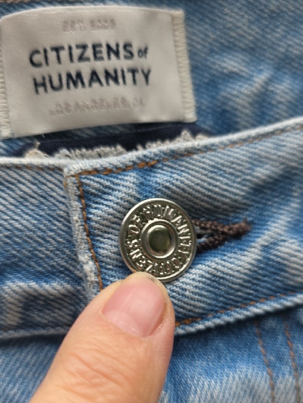 NEW $258 CITIZENS OF HUMANITY NEVE DISTRESSED JEANS IN MEDIUM BLUE SIZE 27 - Picture 5 of 11
